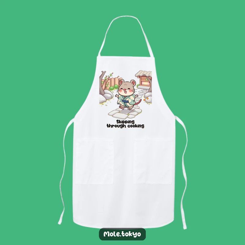 Funny Cheerful Mole Apron: Kimono Skipper, Kitchen Playfulness Gift