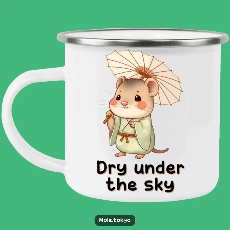 Funny Mole Kimono Enamel Mug: Your Hilarious Adventure Companion