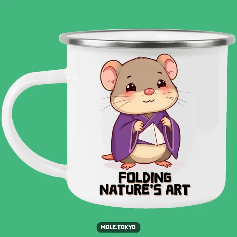 Funny Mole Origami Enamel Mug: Your Hilarious Crafty Companion