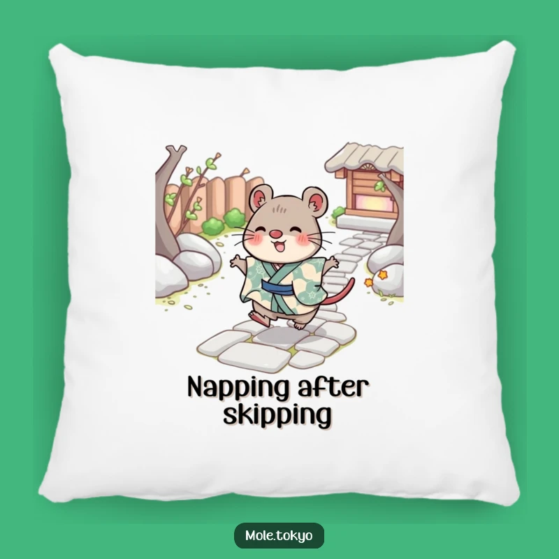 Funny Cheerful Mole Pillow: Cozy Kimono Skip, Playful Comfort Gift