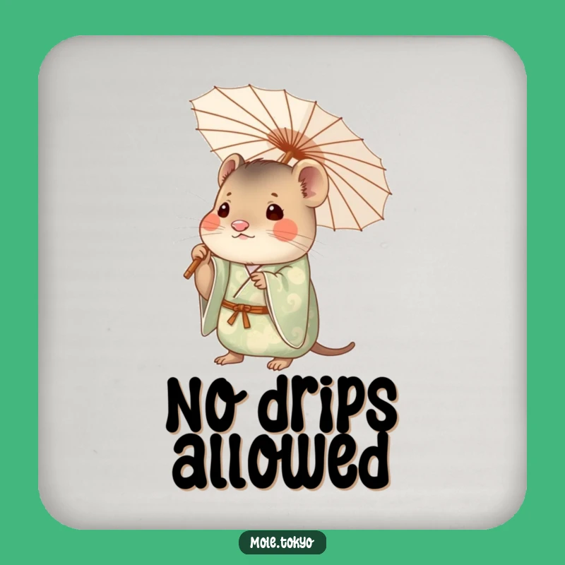 Funny Mole Kimono Coaster Set: Protect Surfaces with Hilarious Style