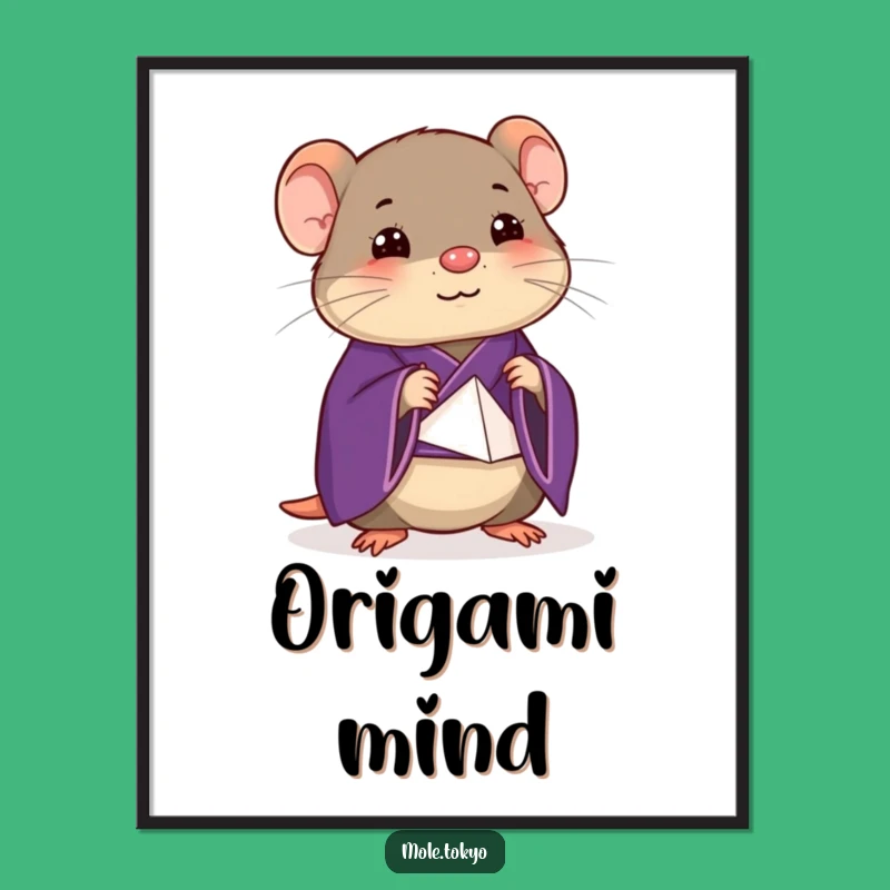 Funny Mole Origami Poster: Artful Humor for Your Creative Space