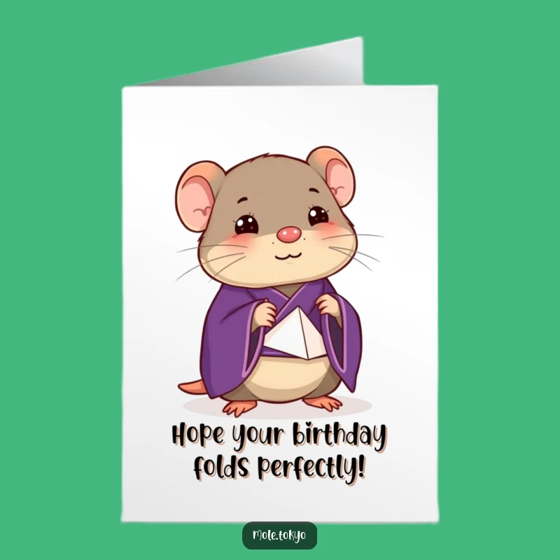 Free Printable Birthday Card: Happy Mole Origami Fun Downloadable Gift